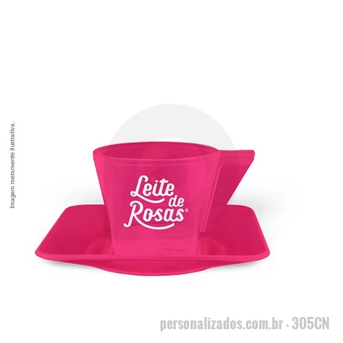 Xícara personalizada - Xícara Café 50 ml com Pires Plástico Premium (PS) de alta resistência (não é vidro),  material atóxico, alta transparência e design exclusivo Grupo BB.