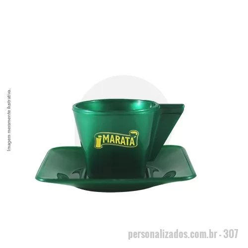 Xícara personalizada - Conjunto Xícara Café com Pires 50ml fabricada em Plástico Premium (PP), atóxico, pode levar ao micro-ondas e lava louças. Design exclusivo do Grupo BB. 