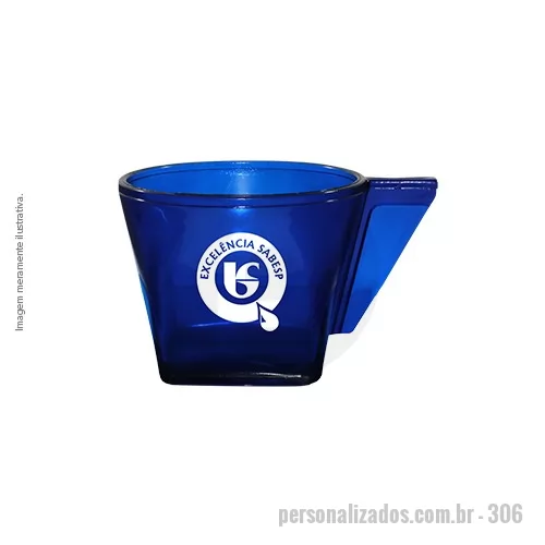 Xícara personalizada - Capacidade para 50ml. Design moderno e acabamento impecável, feita em Plástico Premium (PS Cristal) atóxico, com parede de 2mm de espessura que garante um produto robusto de alta qualidade, transparência impecável e cores vibrantes. Parede espessa resultando em um produto robusto de alta qualidade. Design exclusivo do Grupo BB.