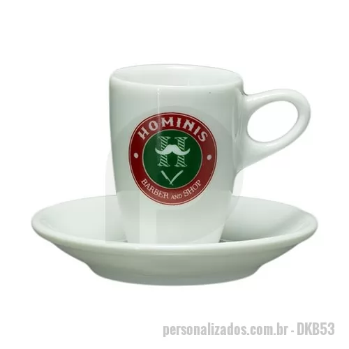 Xícara personalizada - Xícara de Café com Pires Genova branca 70ml 