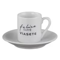 Xícara de Café com Pires Reta branca 60ml